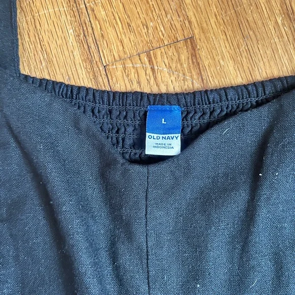 Fit & Flare Black Linen blend Midi Dress L - Picture 9 of 9